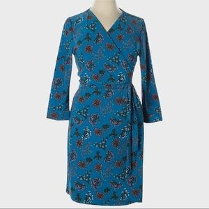 Boutique Teal Blue Floral 3/4 Sleeve Wrap Dress NWT Size 3X